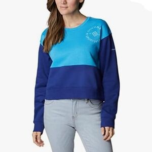 NWT Columbia Women's Columbia Trek Colorblock Crew Sweatshirt Blue M